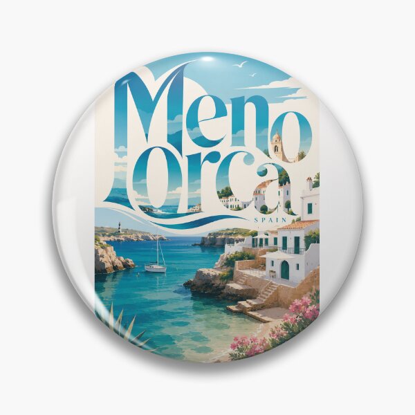 Item preview, Menorca Spain Turquoise Mediterranean Cove with White Coastal Houses designed and sold by Places On Earth.