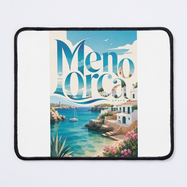 Item preview, Menorca Spain Turquoise Mediterranean Cove with White Coastal Houses designed and sold by Places On Earth.
