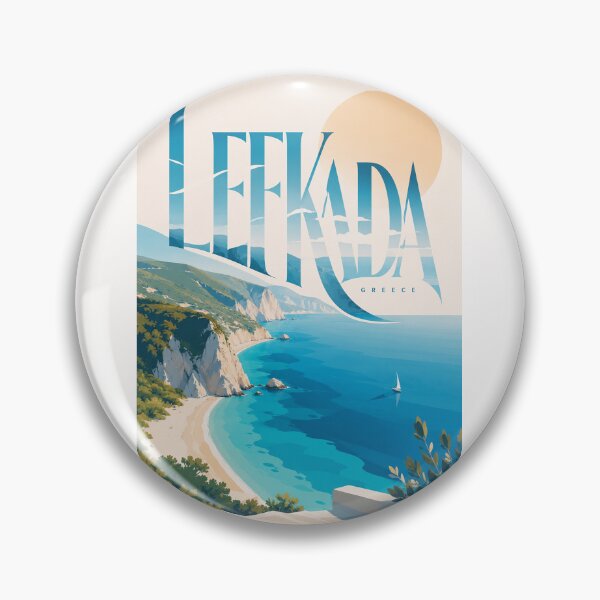 Item preview, Lefkada Greece Ionian Sea Cliffs and Turquoise Coast designed and sold by Places On Earth.