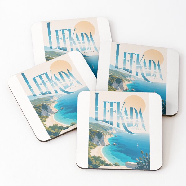 Item preview, Lefkada Greece Ionian Sea Cliffs and Turquoise Coast designed and sold by Places On Earth.