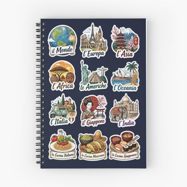 Item preview, Around the World Travel & Culture Sticker Pack - Italian Language designed and sold by Yasmine Mohammed.