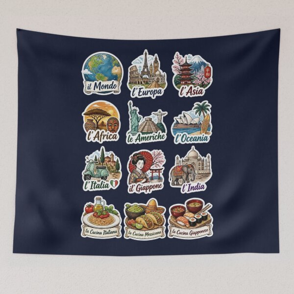 Item preview, Around the World Travel & Culture Sticker Pack - Italian Language designed and sold by Yasmine Mohammed.