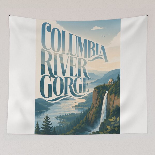 Item preview, Columbia River Gorge Oregon Waterfall and Cascade Cliffs designed and sold by Places On Earth.