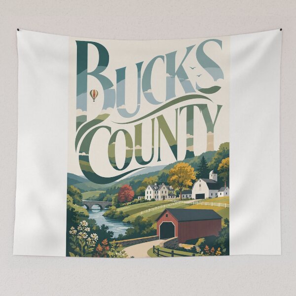 Item preview, Bucks County Pennsylvania Covered Bridge and Delaware Valley Countryside designed and sold by Places On Earth.