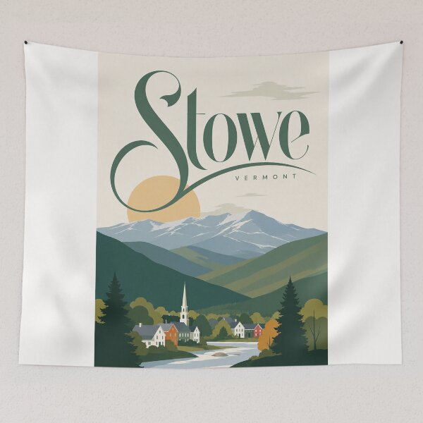 Item preview, Stowe Vermont Green Mountains Village and Mount Mansfield designed and sold by Places On Earth.