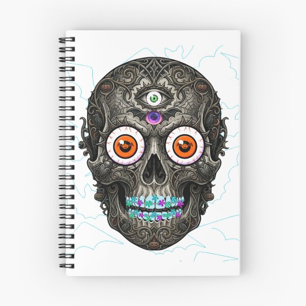 Item preview, Gothic Ornate Skull with Braces and Multiple Eyeballs Halloween Illustration designed and sold by VibranPalette.