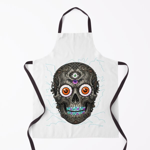 Item preview, Gothic Ornate Skull with Braces and Multiple Eyeballs Halloween Illustration designed and sold by VibranPalette.