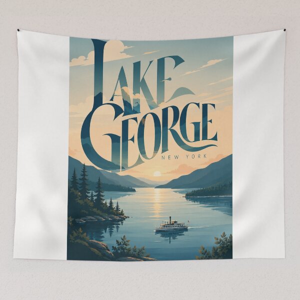 Item preview, Lake George New York Adirondack Sunset and Steamboat Waters designed and sold by Places On Earth.