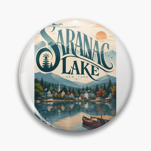 Item preview, Saranac Lake New York Adirondack Village and Waterfront designed and sold by Places On Earth.