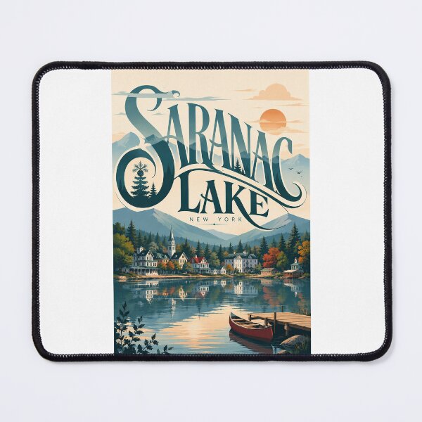 Item preview, Saranac Lake New York Adirondack Village and Waterfront designed and sold by Places On Earth.