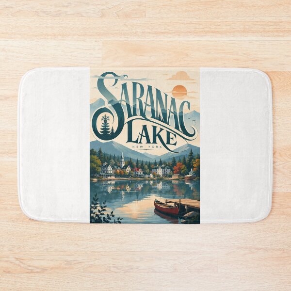 Item preview, Saranac Lake New York Adirondack Village and Waterfront designed and sold by Places On Earth.