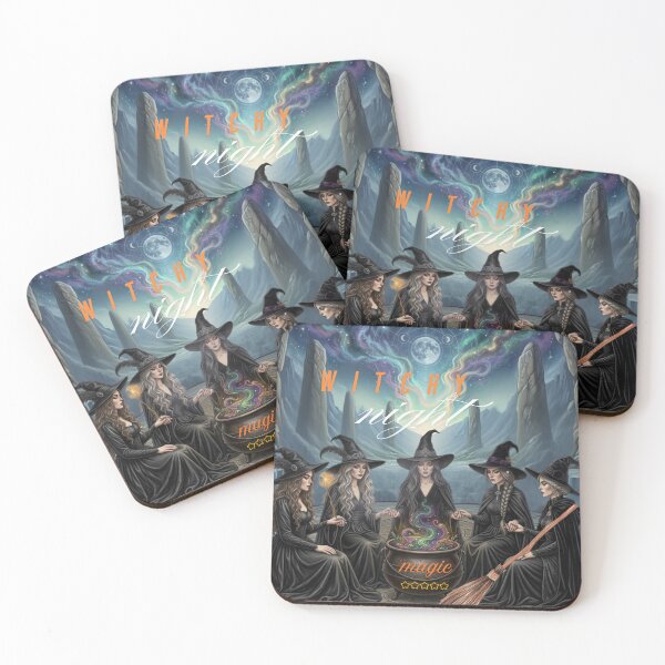 Item preview, Witchy Night Cosmic Coven of Witches with Magic Cauldron Illustration designed and sold by VibranPalette.