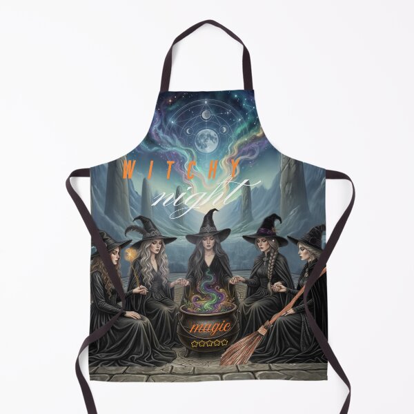Item preview, Witchy Night Cosmic Coven of Witches with Magic Cauldron Illustration designed and sold by VibranPalette.