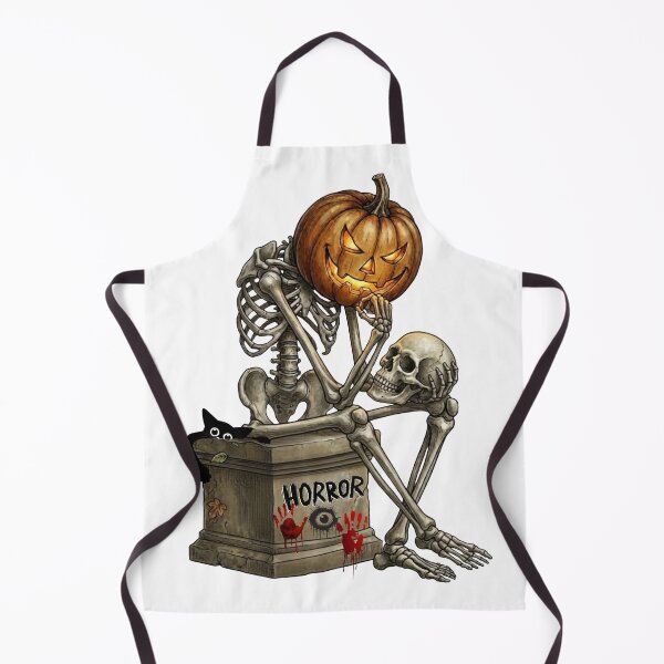 Item preview, Halloween illustration of a thinking skeleton with a pumpkin head designed and sold by VibranPalette.