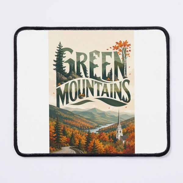 Item preview, Green Mountains Vermont Autumn Valley and New England Village designed and sold by Places On Earth.