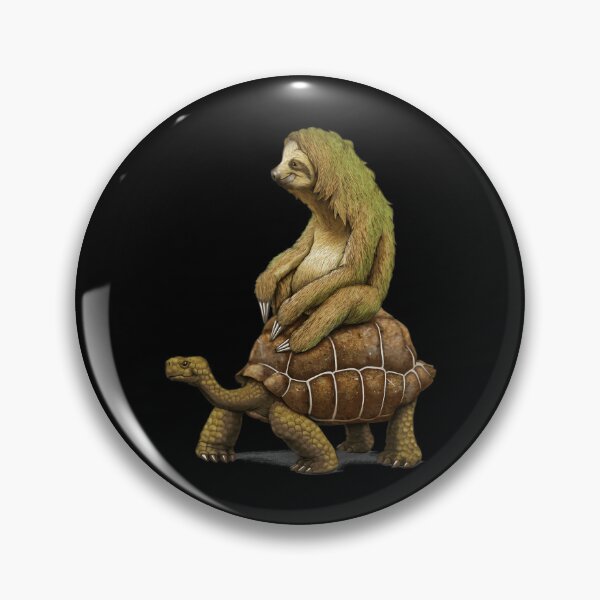 Item preview, Slow Sloth Riding On Top Of Giant Tortoise Shell designed and sold by V4Vividly.
