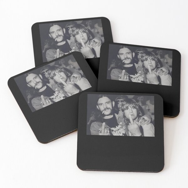 Item preview, Two Iconic Rock Musicians Gesturing Middle Fingers Monochrome designed and sold by V4Vividly.
