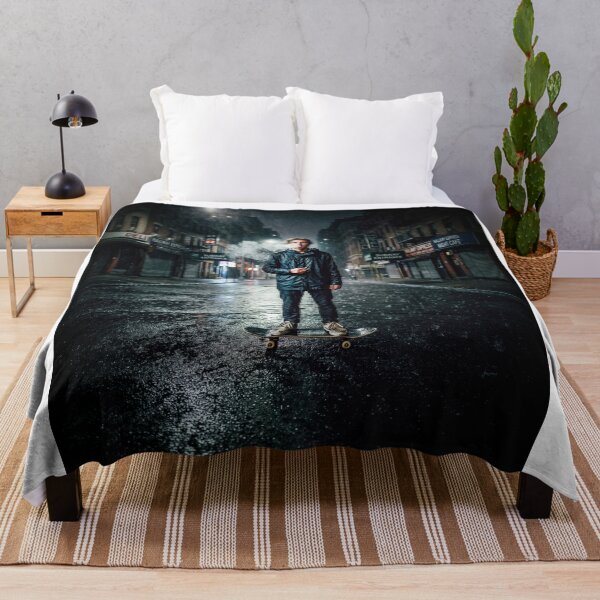 Item preview, Skateboarder Portrait Vaping In The Rain designed and sold by Home Decor Art.