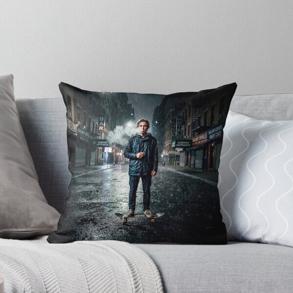 Item preview, Skateboarder Portrait Vaping In The Rain designed and sold by Home Decor Art.
