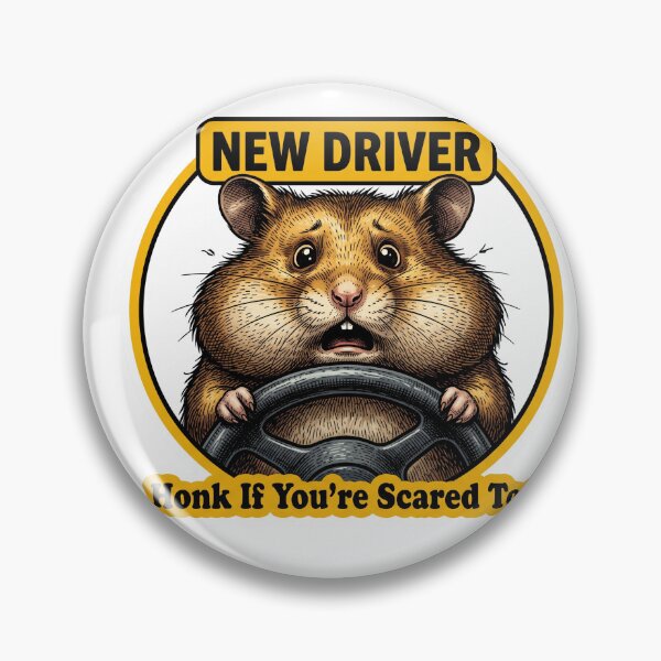 Item preview, Honk Scared Hamster Badge designed and sold by Roy & Tiffany.