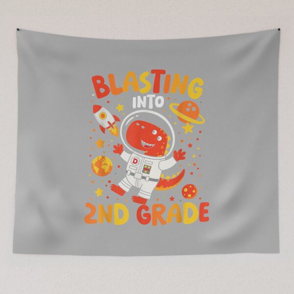 Item preview, Blasting Into 2nd Grade Dinosaur Astronaut First Day designed and sold by ArleneRowe.