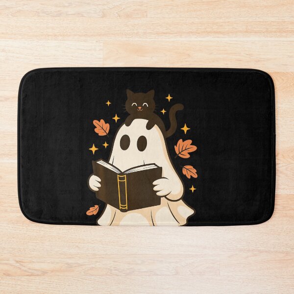 Item preview, Ghost Reading Halloween Library Black Cat Fall designed and sold by LouisaOReilly.