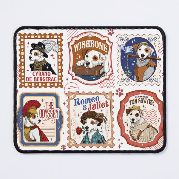 Item preview, Retro Wishbone Dog Literary Society Jack Russell Classic Book Lover designed and sold by Harmontal.