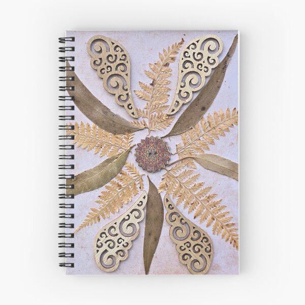 Item preview, Botanical Mandala | Pressed Leaves & Ornate Wood Filigree Nature Design designed and sold by TahliaNewland.