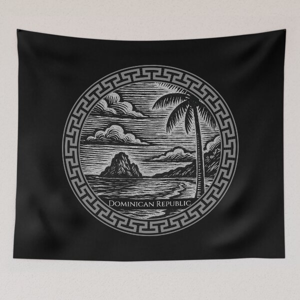 Item preview, Dominican Republic Vintage Woodcut Art designed and sold by Thistle-TShop.