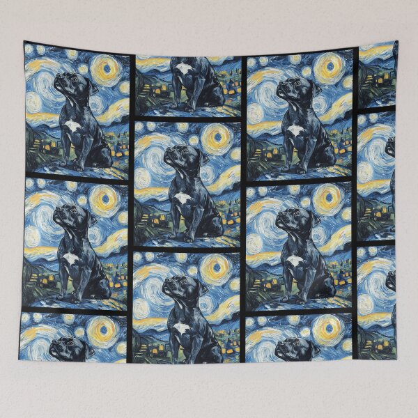 Item preview, Pitbull Dog Pittie Van Gogh Style Starry Night Graphic Long Sleeve men designed and sold by JpShop10.