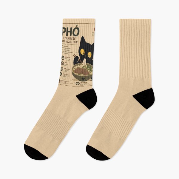 Item preview, Cute Black Cat Eating Pho - Vintage Vietnamese Noodle Soup designed and sold by PurrfectHome.