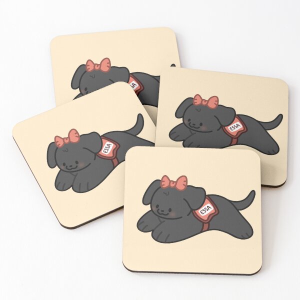 Aperçu de l'œuvre Peluche de soutien émotionnel Bow ~ Labrador noir créée et vendue par ESSA Zone.