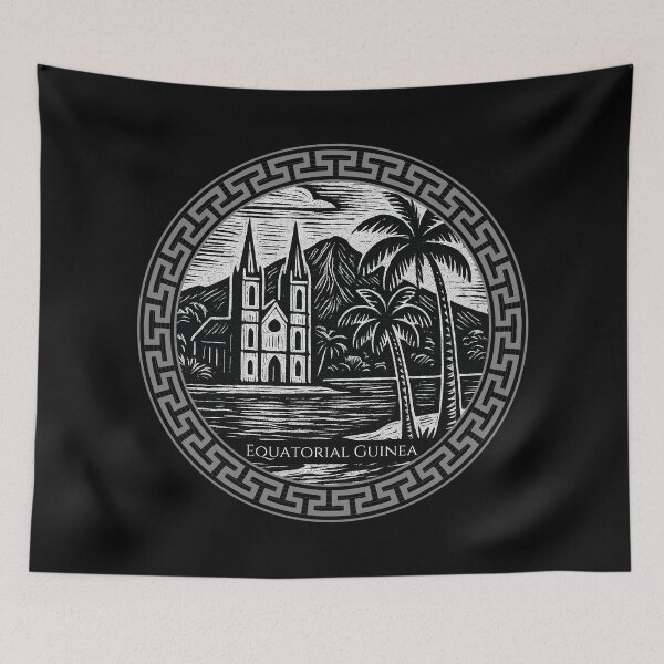 Item preview, Equatorial Guinea Vintage Woodcut Art designed and sold by Thistle-TShop.