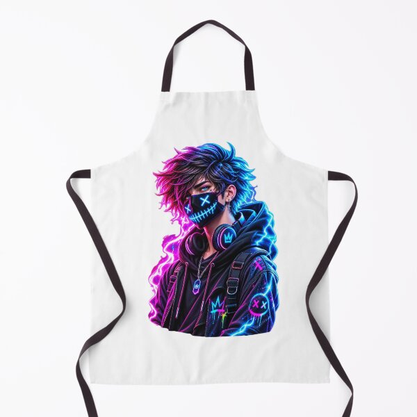 Item preview, Neon Cyberpunk Masked Boy – Anime Streetwear Gamer 3D Art designed and sold by Spiking11.