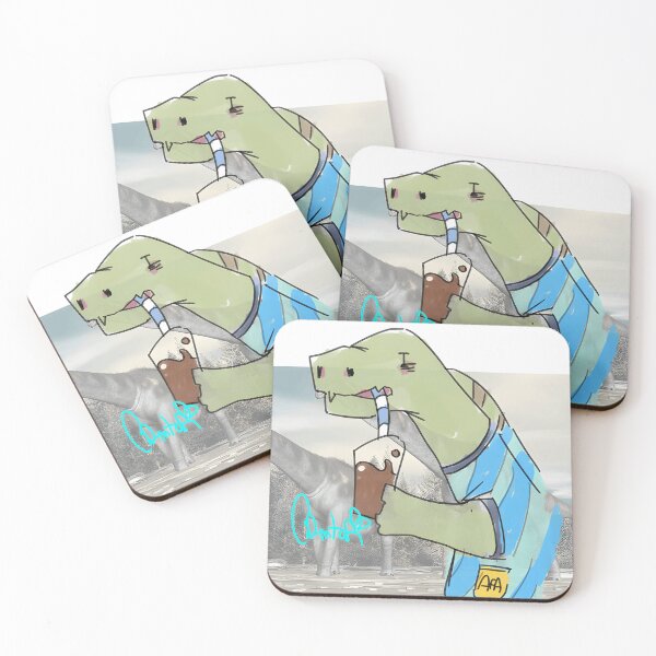Item preview, Cool Dinosaur Enjoying a Drink designed and sold by J-Mindful.