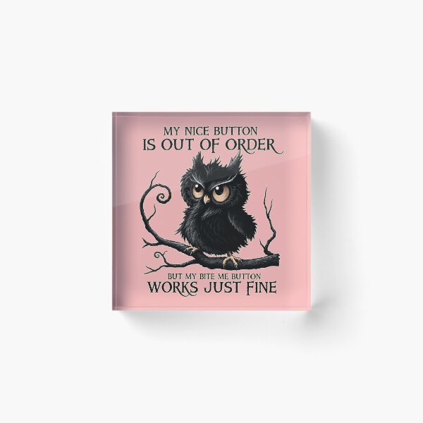 Item preview, Funny Owl Bite Me Button, Owl designed and sold by nasr-say.