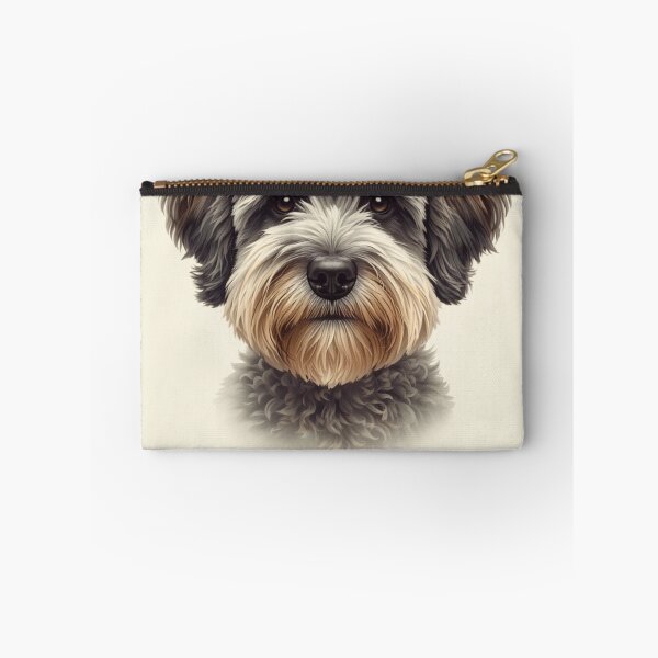 Item preview, "Schnoodle Dog Portrait Love Quote Print" designed and sold by WaggingTailsCo.