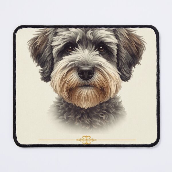 Item preview, "Schnoodle Dog Portrait Love Quote Print" designed and sold by WaggingTailsCo.