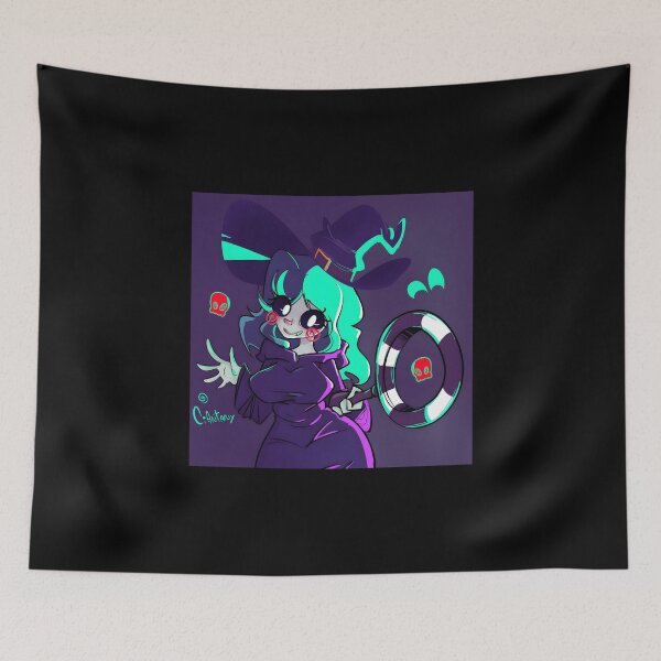 Item preview, Cute Witch Character with Lollipop and Skulls designed and sold by J-Mindful.