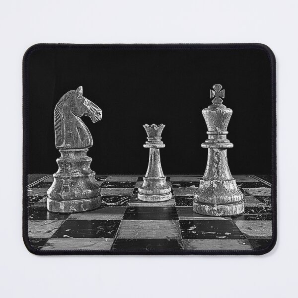 Item preview, Chess King Queen Knight Black and White Strategy Game Art Design designed and sold by inkoutninja.