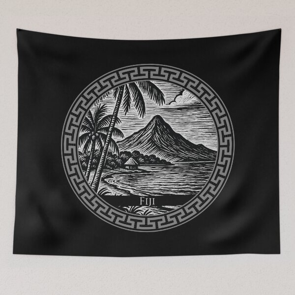 Item preview, Fiji Vintage Woodcut Art designed and sold by Thistle-TShop.
