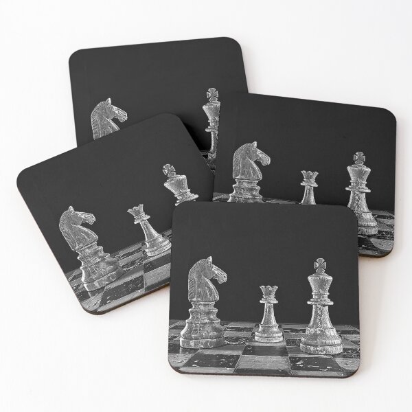 Item preview, Chess King Queen Knight Black and White Strategy Game Art Design designed and sold by inkoutninja.