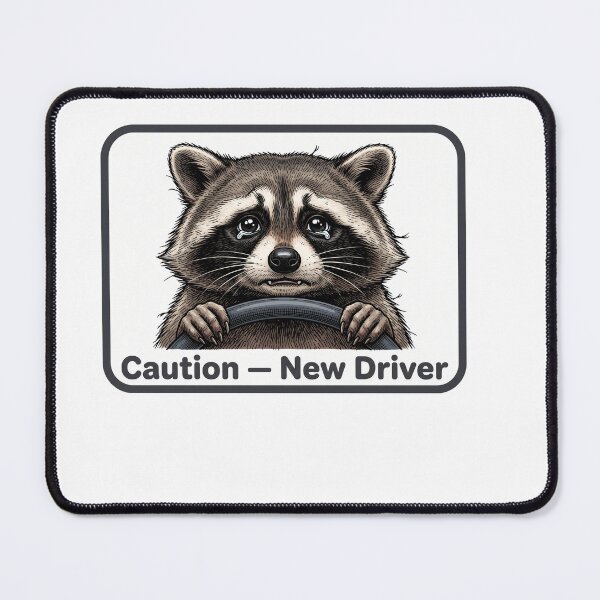 Item preview, Caution Crying Raccoon Driver designed and sold by Roy & Tiffany.