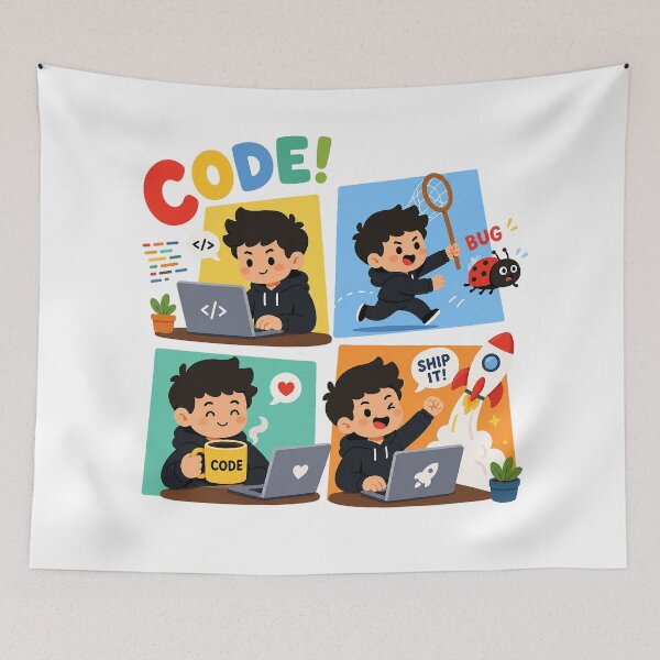 Item preview, Cute Developer Coding Life – Code Debug Coffee Ship It designed and sold by NONAHEMA.