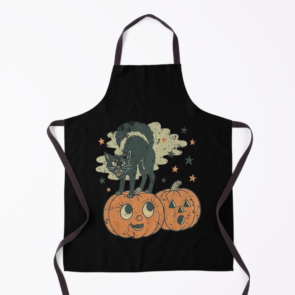 Item preview, Hissing Black Cat Retro Vintage Halloween Pumpkin designed and sold by LouisaOReilly.