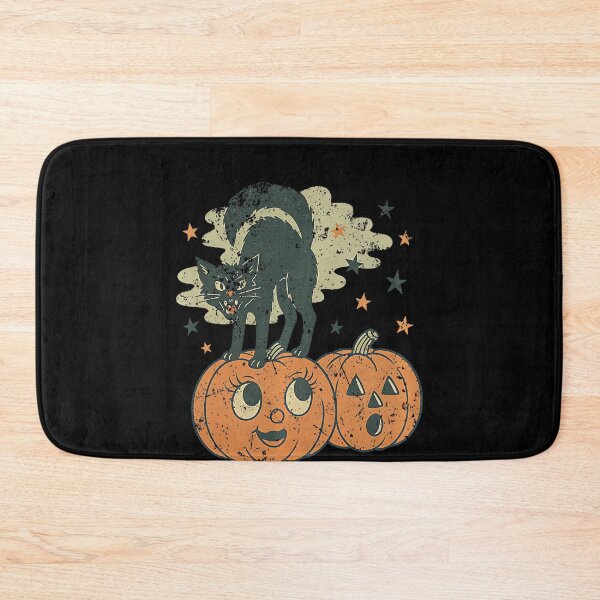 Item preview, Hissing Black Cat Retro Vintage Halloween Pumpkin designed and sold by LouisaOReilly.