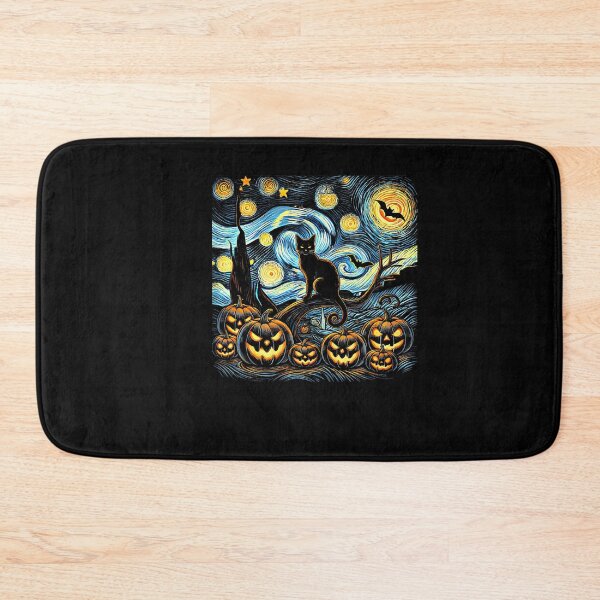 Item preview, Van Gogh Starry Night Pumpkin Black Cat Halloween designed and sold by stershopepie.