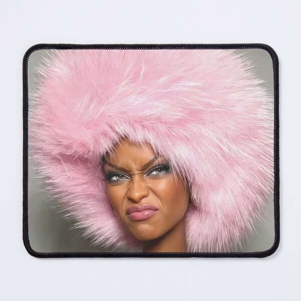 Item preview, Funny Sassy Doll Huge Pink Fur Hat Judgemental Meme designed and sold by Devilians92.