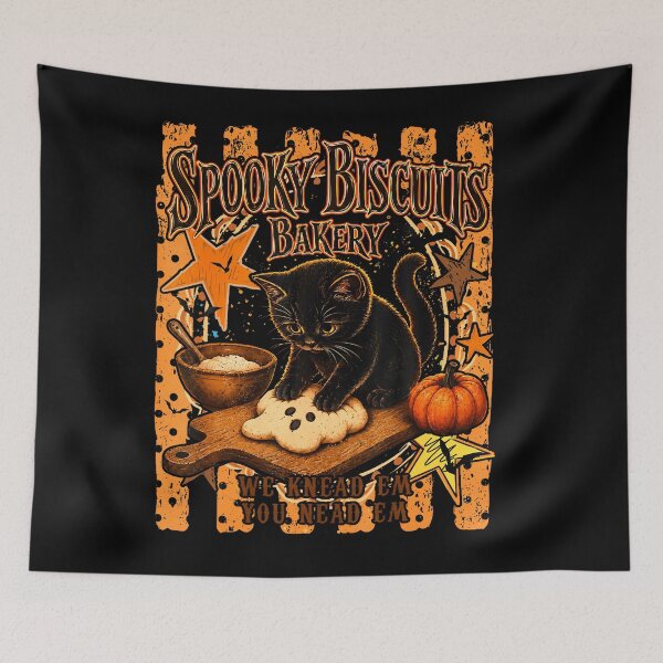Item preview, Spooky Biscuits Bakery Black Cat Jack O Lantern Halloween designed and sold by LouisaOReilly.