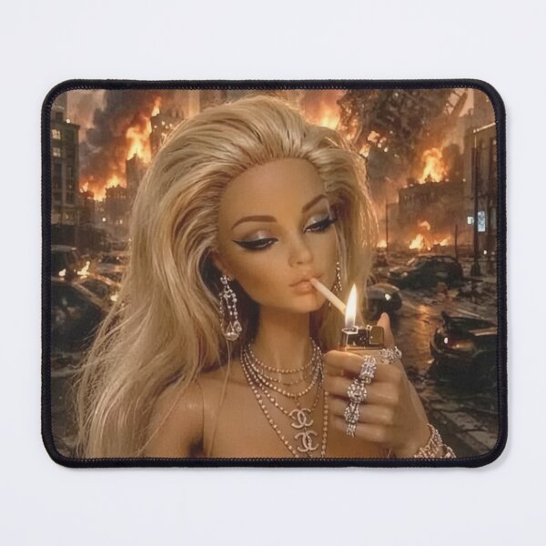 Item preview, Unbothered Baddie Doll City Burning Smoking Funny Meme designed and sold by Devilians92.